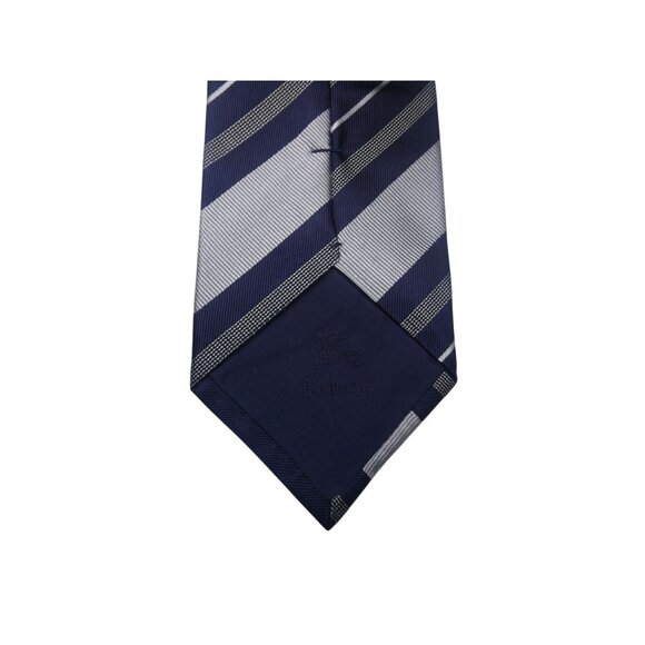 Vintage Burberrys Men's Blue Gray 100%‎ Silk Repp Tie - Picture 6 of 6